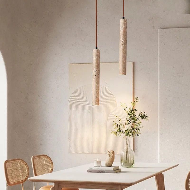 Radiance Lustre Travertin Wabi-Sabi Minimaliste | 1 ou 3 Têtes LED 3000K