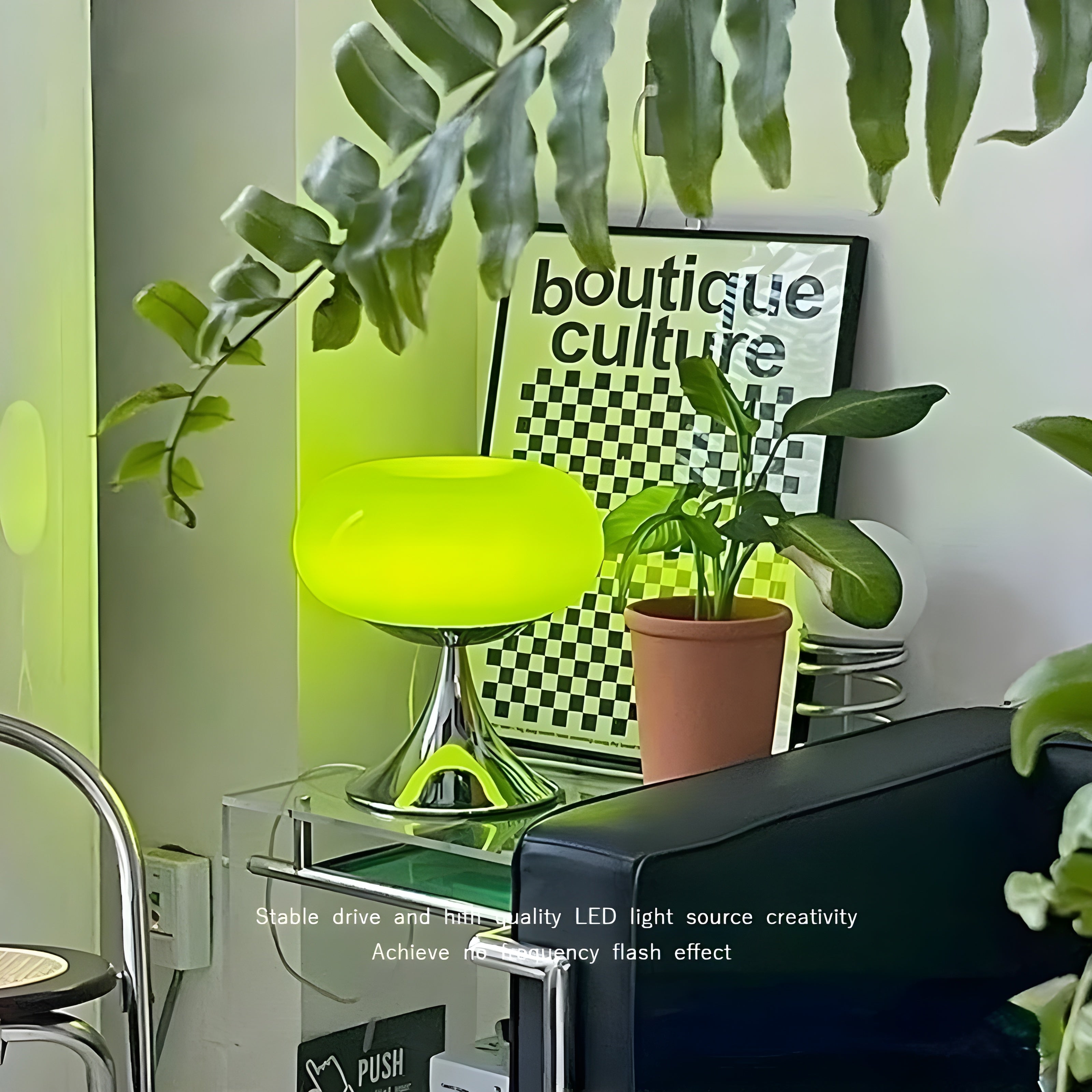 SereneCrystal Lampe Cristal Rétro Élégante | Ambiance Intemporelle Vert ou Blanc