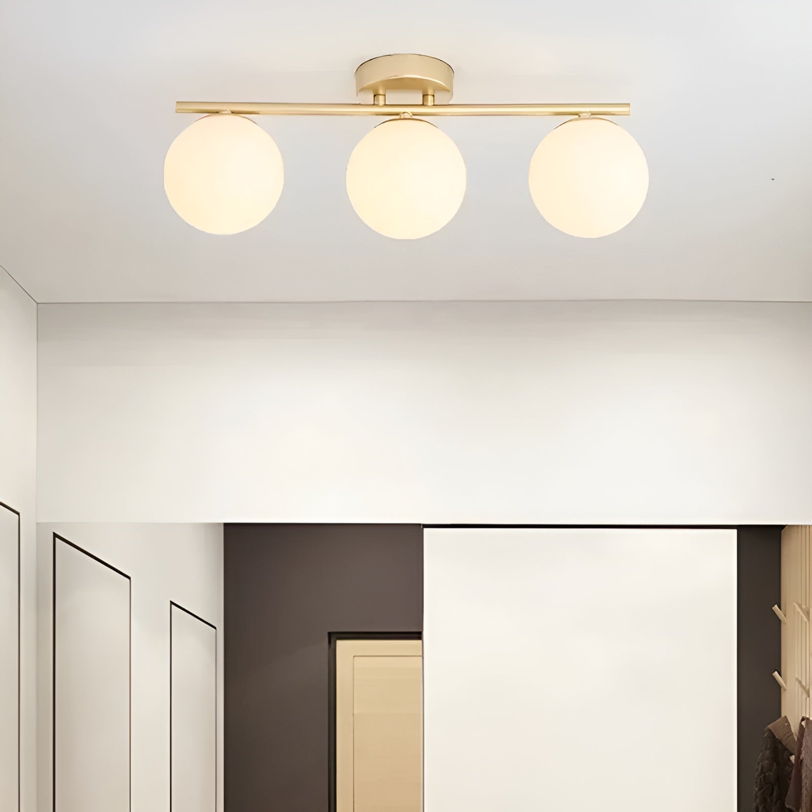 Plafonnier Verre Nordic Salon et Chambre | Noir 1 ou 2 Coupes Design Épuré