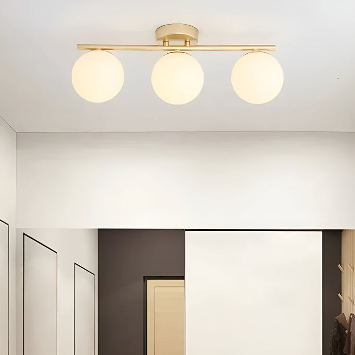 Plafonnier Verre Nordic Salon et Chambre | Noir 1 ou 2 Coupes Design Épuré