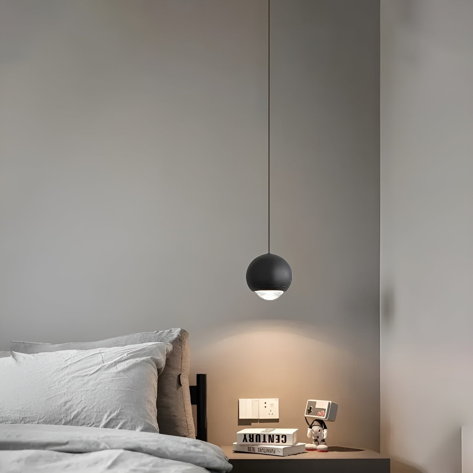 Suspension LED Scandinave | Idéale Chambre Cuisine et Bureau Blanc 200cm Câble