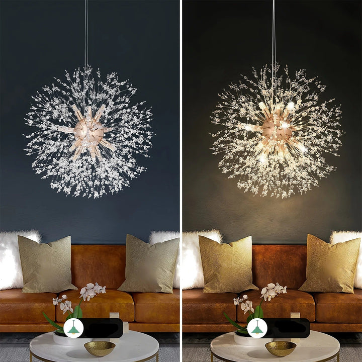 Lustre Cristal Pissenlit LED | Éclairage Spectaculaire Salon et Salle à Manger
