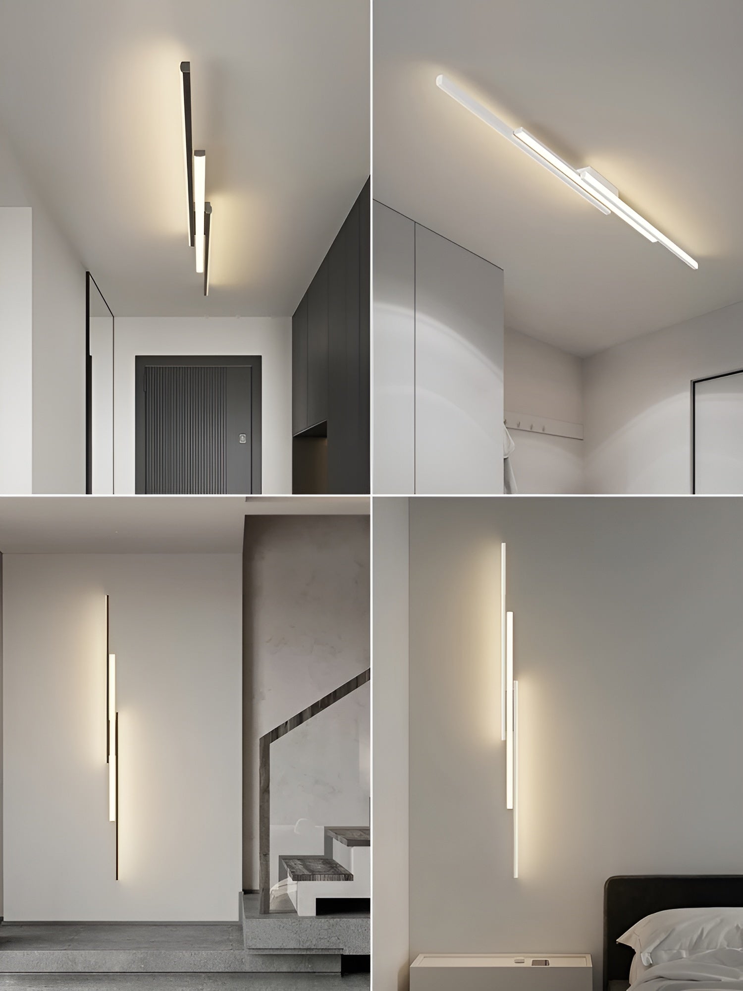 Plafonnier LED Long et Fin | Couloir Escalier et Chambre Blanc Chaud Élégant