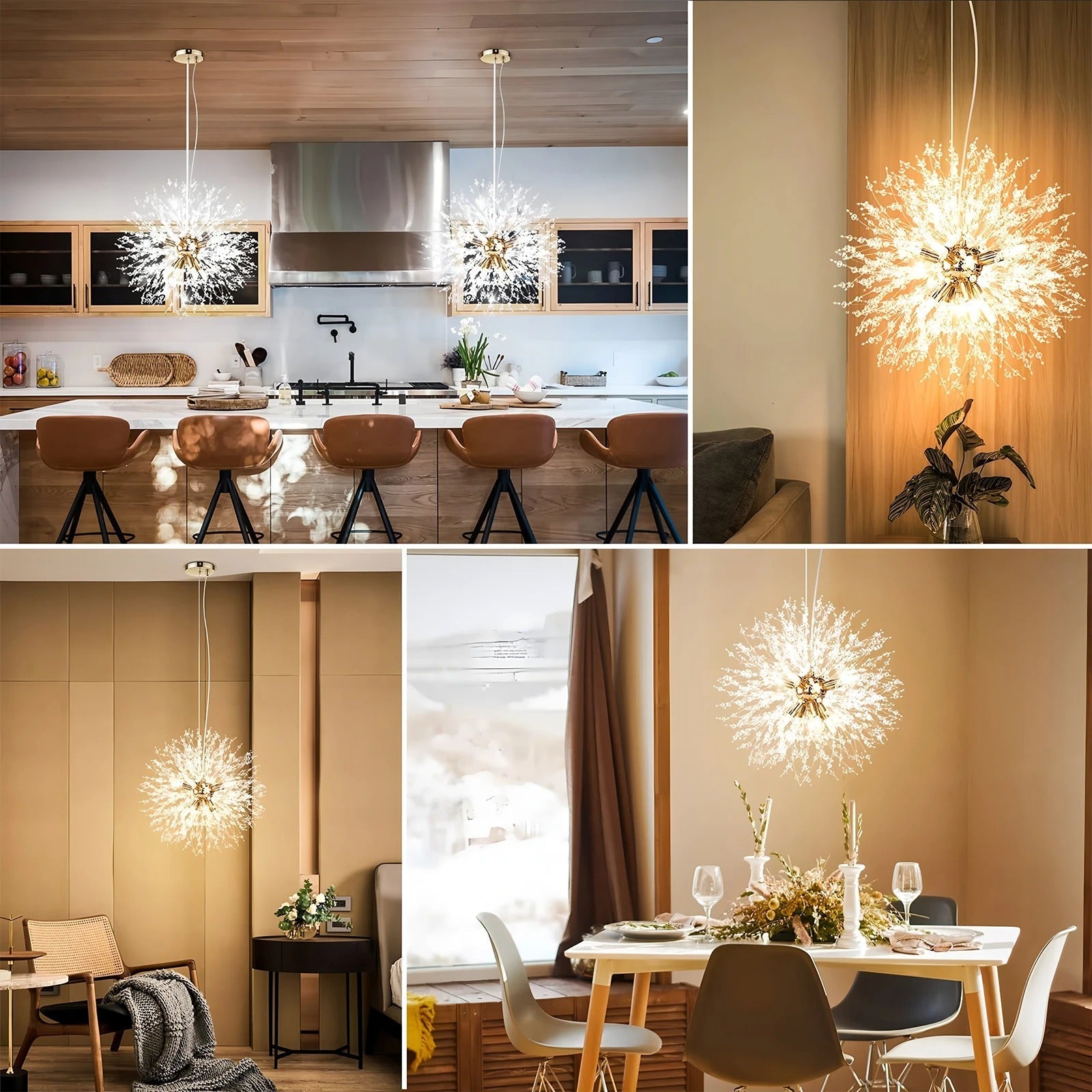 Lustre Cristal Pissenlit LED | Éclairage Spectaculaire Salon et Salle à Manger