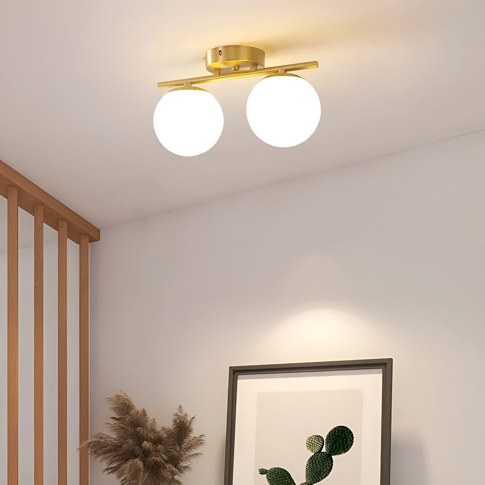 Plafonnier Verre Nordic Salon et Chambre | Noir 1 ou 2 Coupes Design Épuré