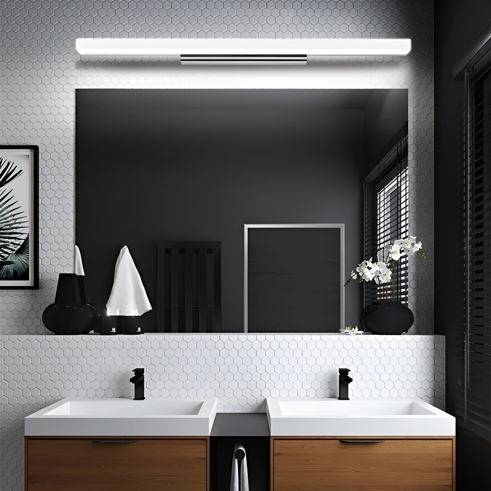 Miroir LED Résistant Humidité | Stylé Salle de Bain et Chambre 41cm Chaud ou Froid