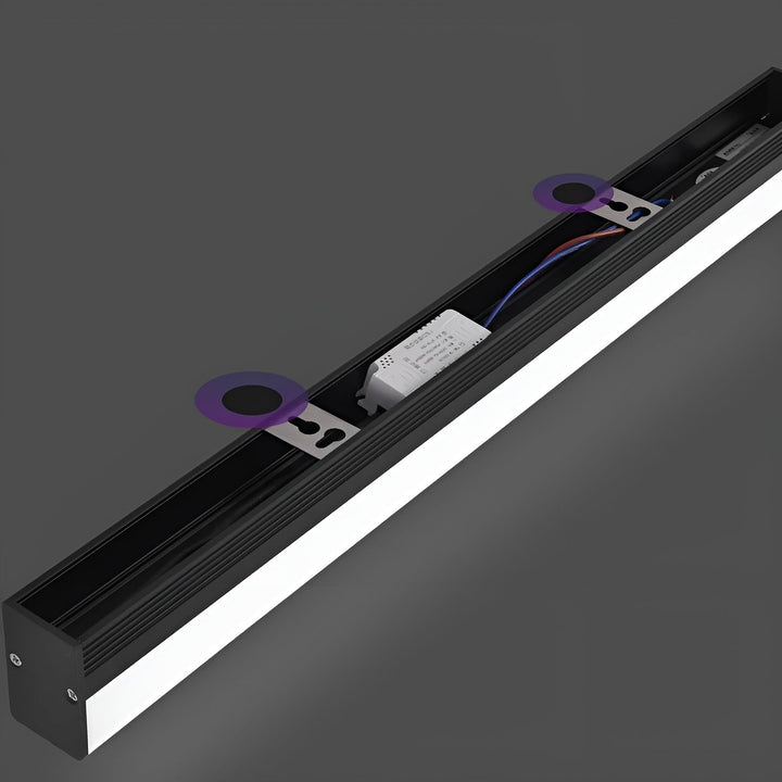 Miroir LED Long Très Lumineux | Éclairage Salle de Bain Stylé Noir 30cm