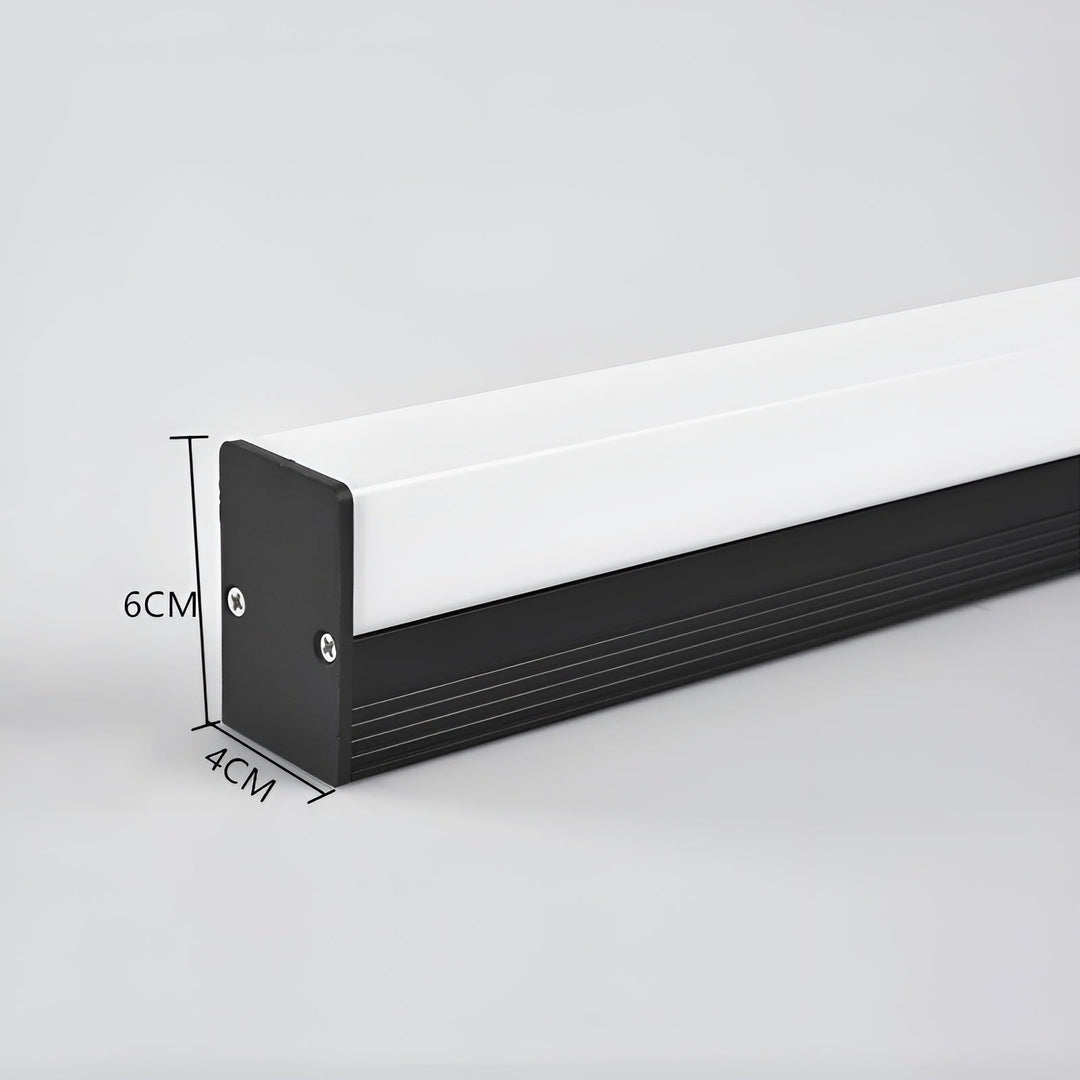 Miroir LED Long Très Lumineux | Éclairage Salle de Bain Stylé Noir 30cm