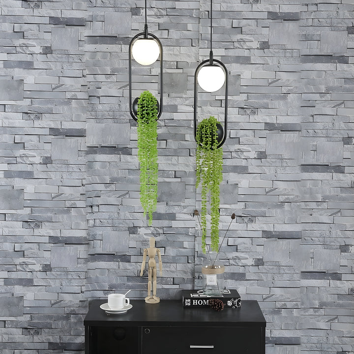 BotanicAura Suspension LED Nordic avec Pot de Plante | Unique Lampe-Plante