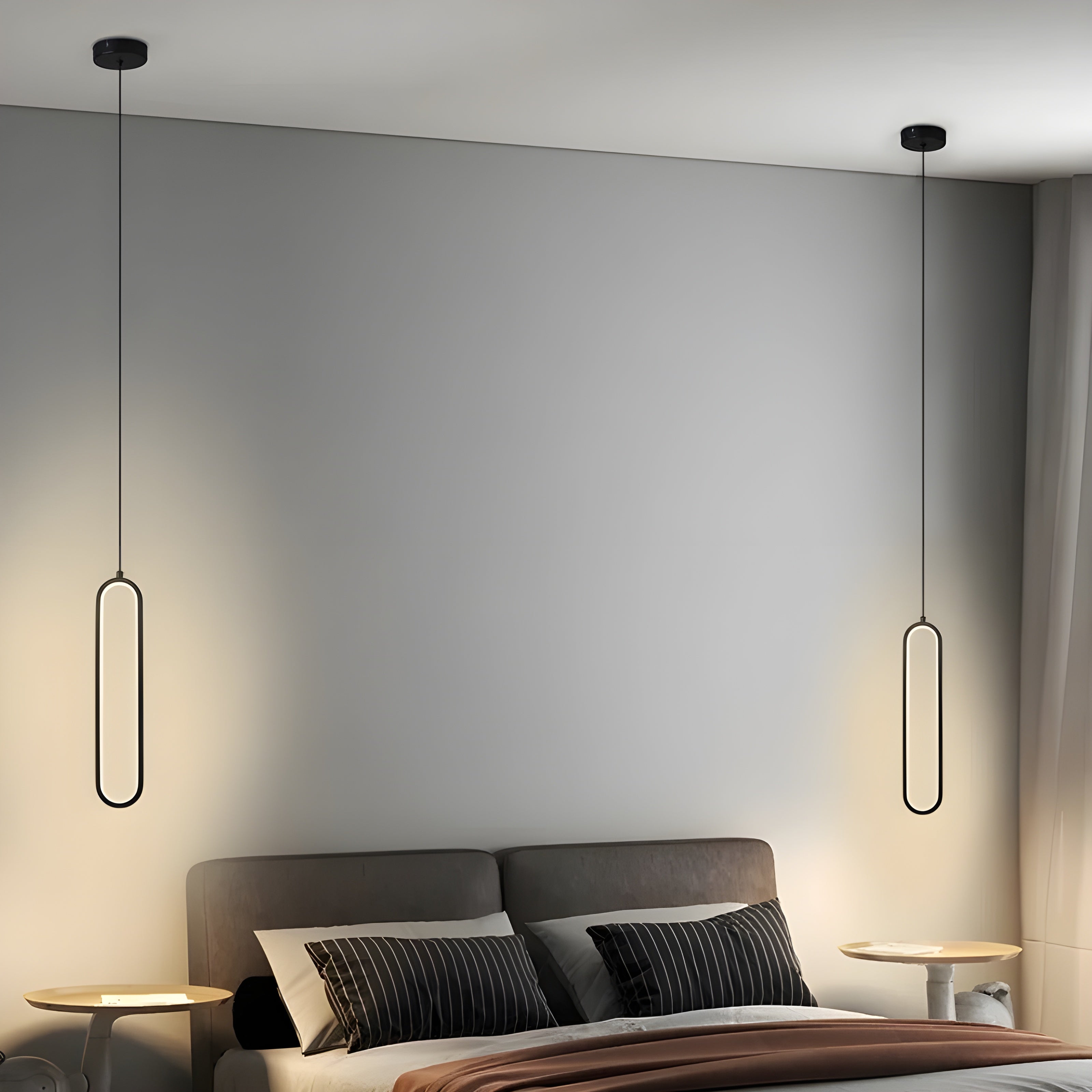 GildedGlow Suspension LED Dorée Ambiance | Noir Simple ou Autre Lumière Chaude