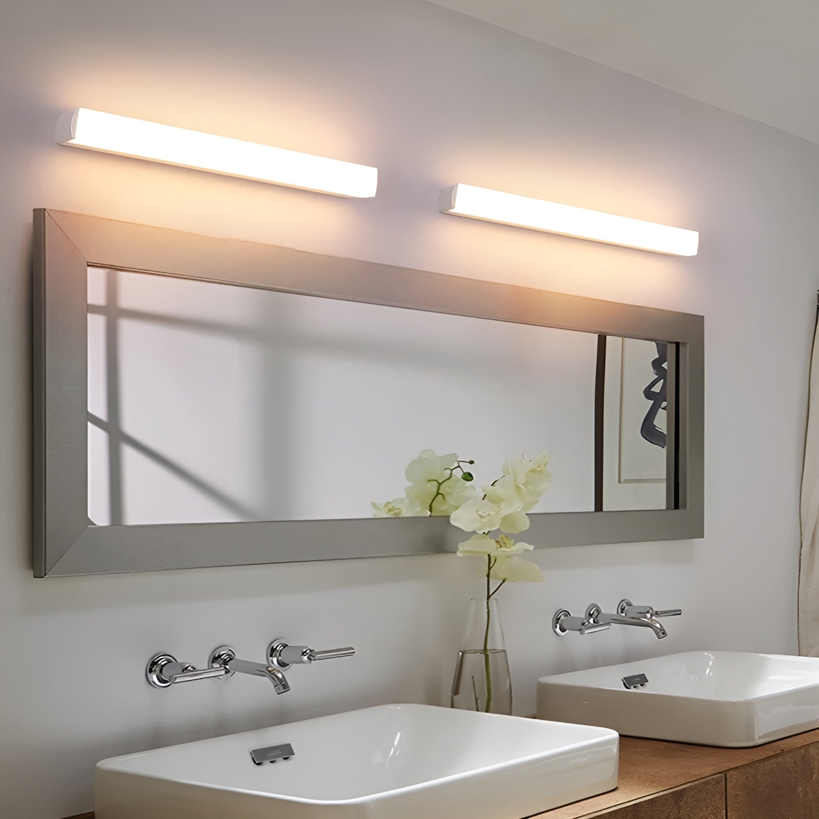 Miroir LED Résistant Humidité | Stylé Salle de Bain et Chambre 41cm Chaud ou Froid
