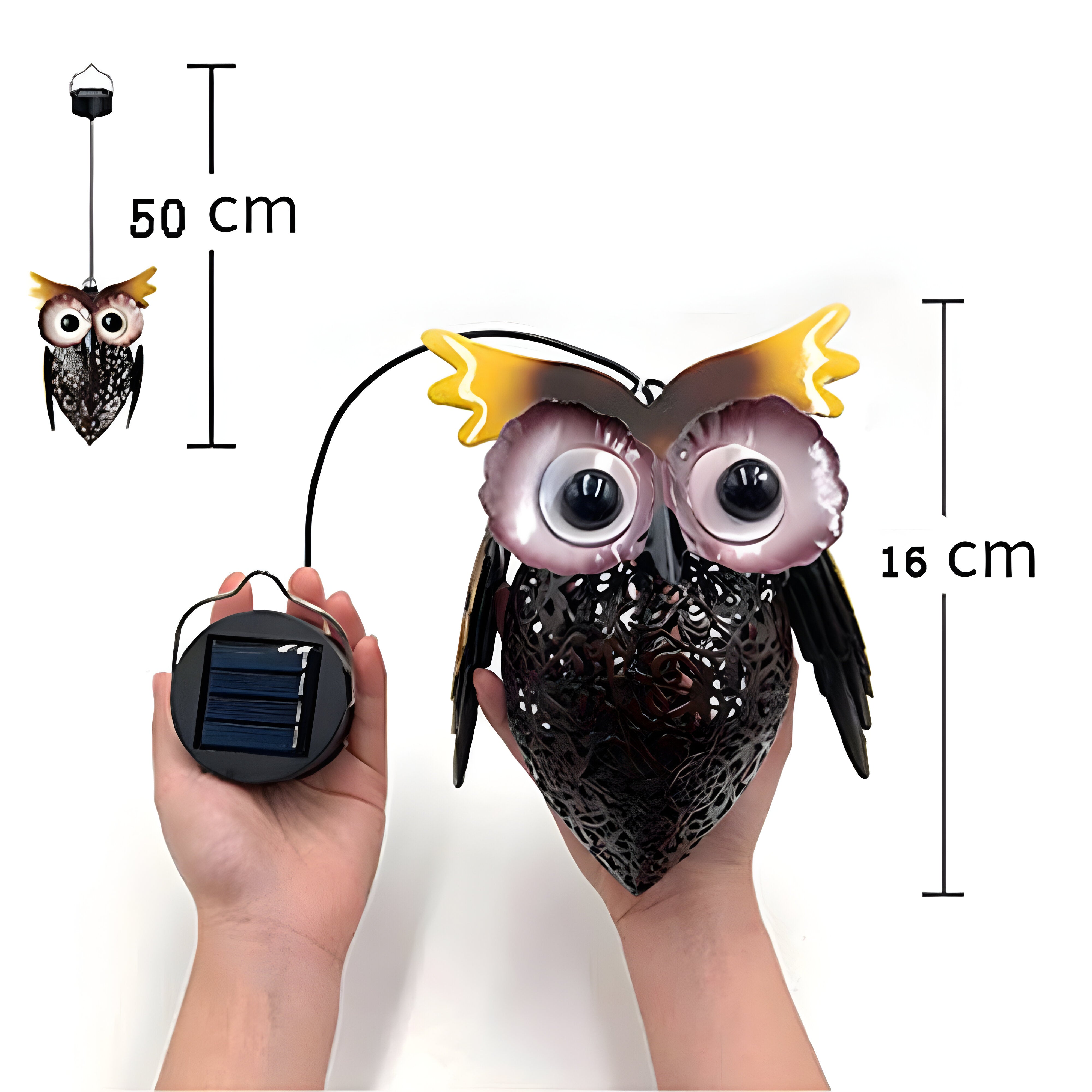 LumiOwl Lampe Solaire Suspendue Hibou | Décoration Jardin Magique Style A ou B