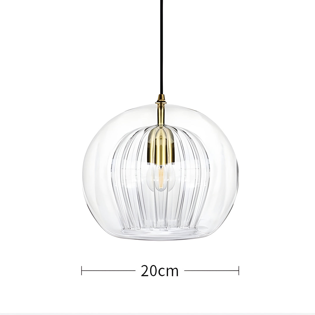 FrostedGlow Suspension Verre Dépoli Moderne | Douce Lumière Diffuse 15cm Transparent