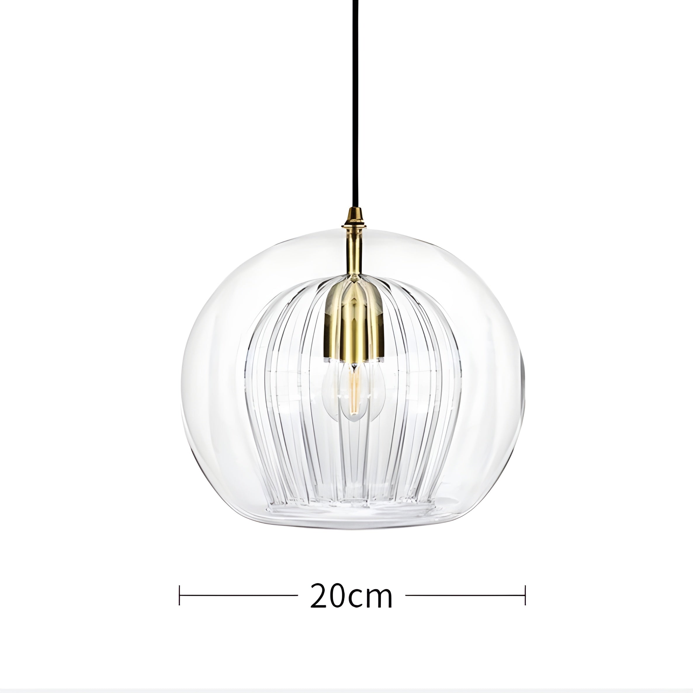 FrostedGlow Suspension Verre Dépoli Moderne | Douce Lumière Diffuse 15cm Transparent