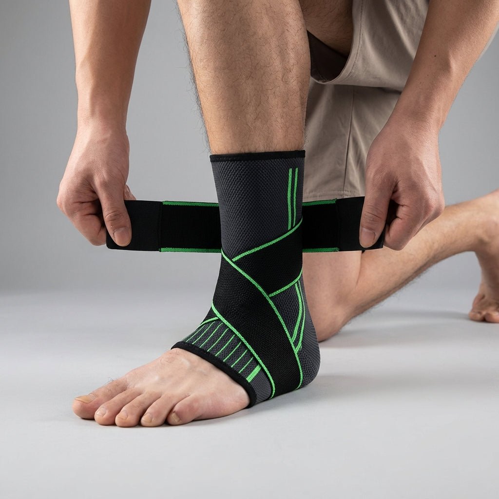 Adjustable Compression Ankle Sleeve - Green Sport Recovery