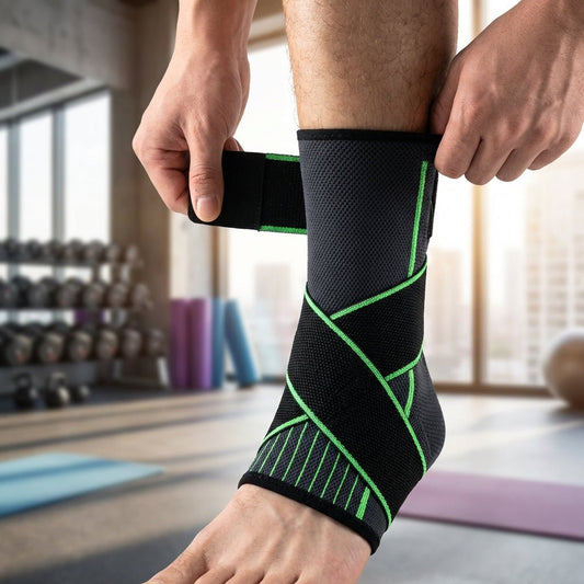 Adjustable Compression Ankle Sleeve - Green Sport Recovery