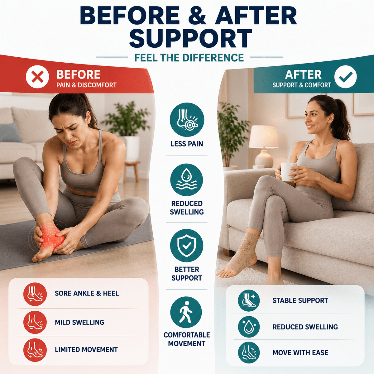 Breathable Ankle Compression Sleeve - Sport & Daily Support