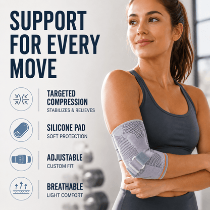 Adjustable Elbow Compression Sleeve - Sport & Tennis Elbow Relief