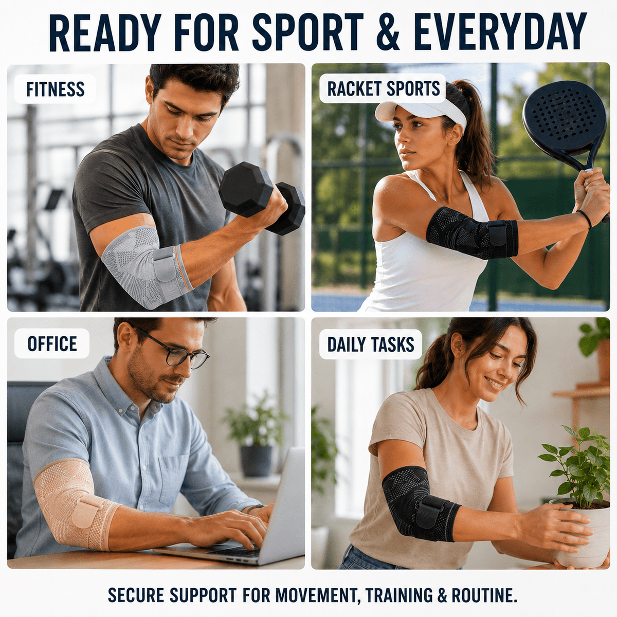 Adjustable Elbow Compression Sleeve - Sport & Tennis Elbow Relief