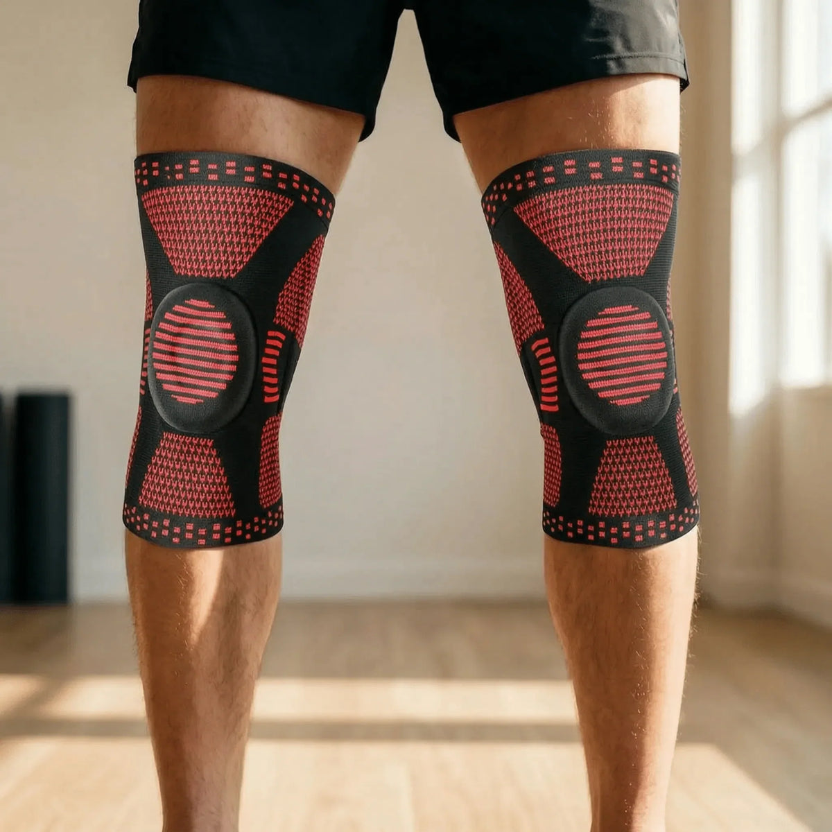3D Knit Knee Sleeve with Patella Ring & Lateral Springs - Breathable