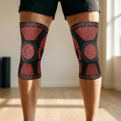 3D Knit Knee Sleeve with Patella Ring & Lateral Springs - Breathable