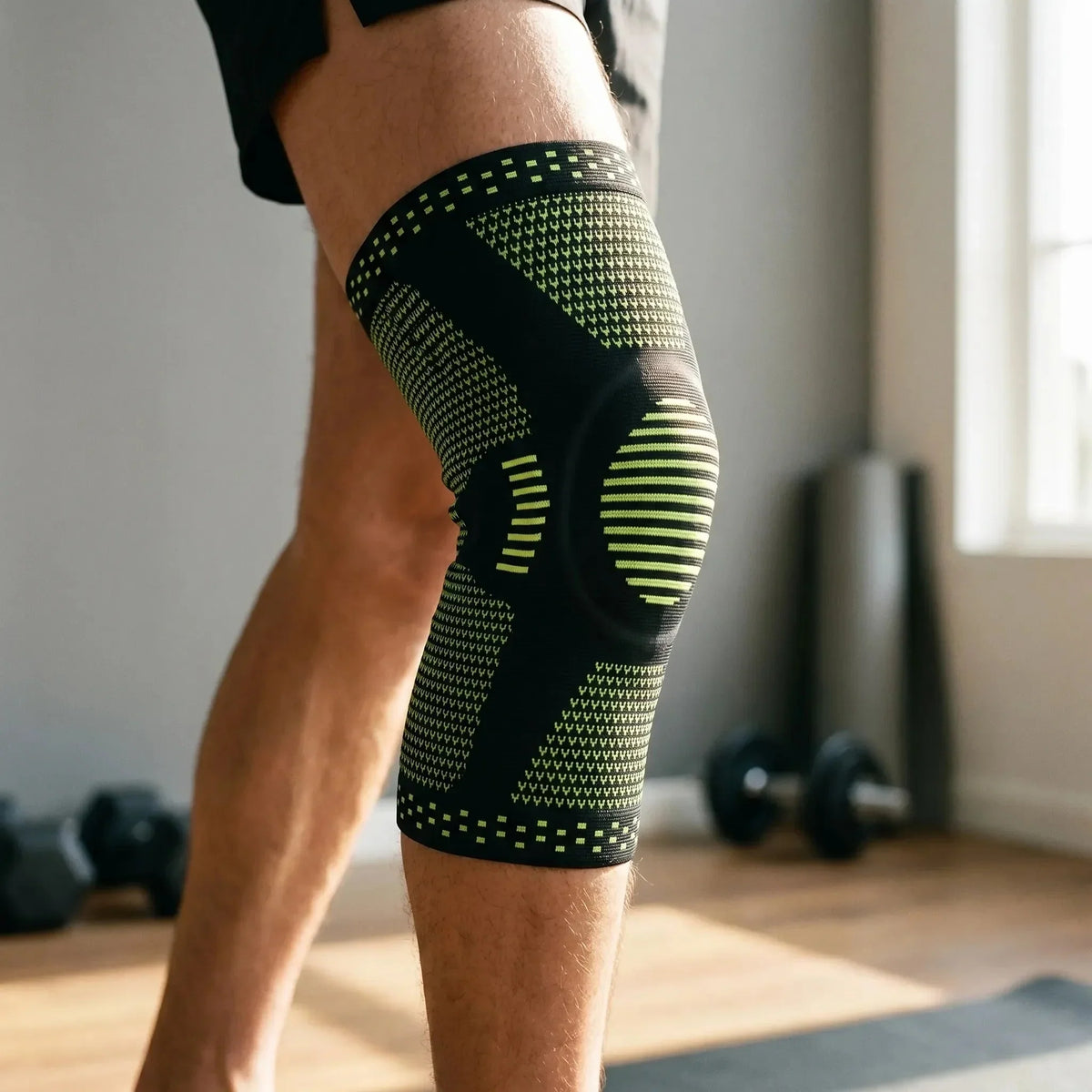 3D Knit Knee Sleeve with Patella Ring & Lateral Springs - Breathable