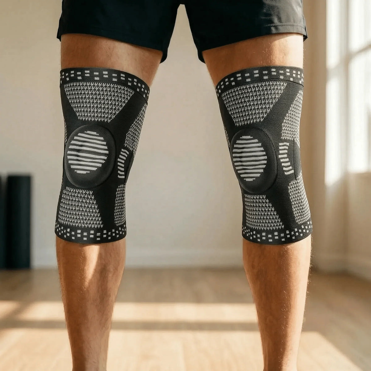 3D Knit Knee Sleeve with Patella Ring & Lateral Springs - Breathable