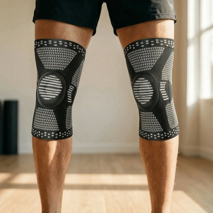 3D Knit Knee Sleeve with Patella Ring & Lateral Springs - Breathable