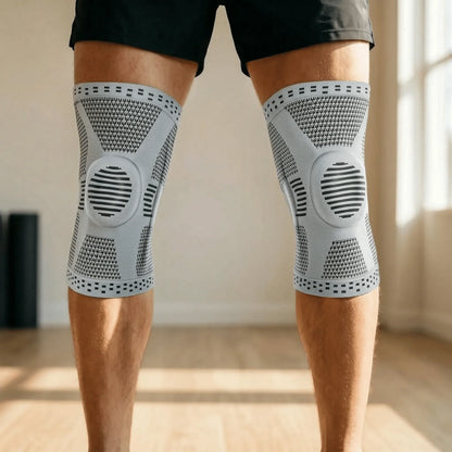 3D Knit Knee Sleeve with Patella Ring & Lateral Springs - Breathable
