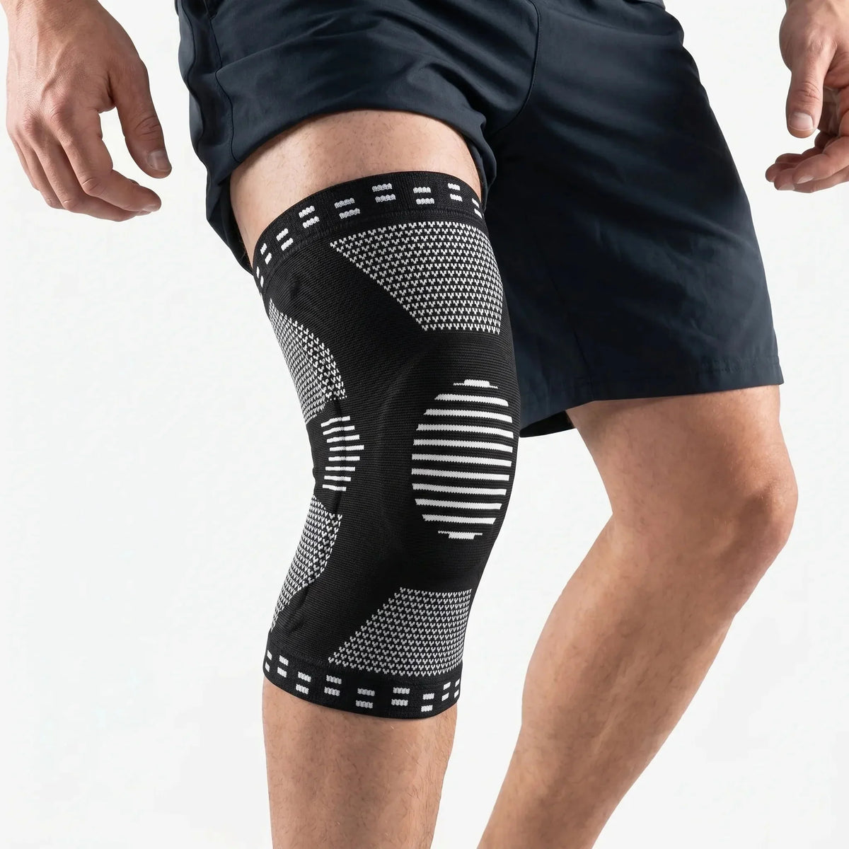 3D Knit Knee Sleeve with Patella Ring & Lateral Springs - Breathable