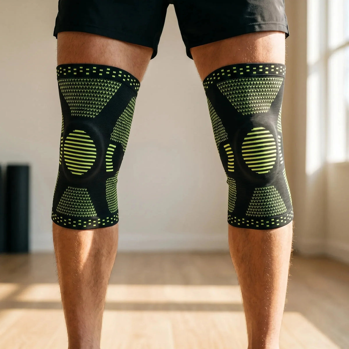 3D Knit Knee Sleeve with Patella Ring & Lateral Springs - Breathable