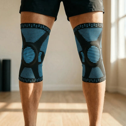 3D Knit Knee Sleeve with Patella Ring & Lateral Springs - Breathable