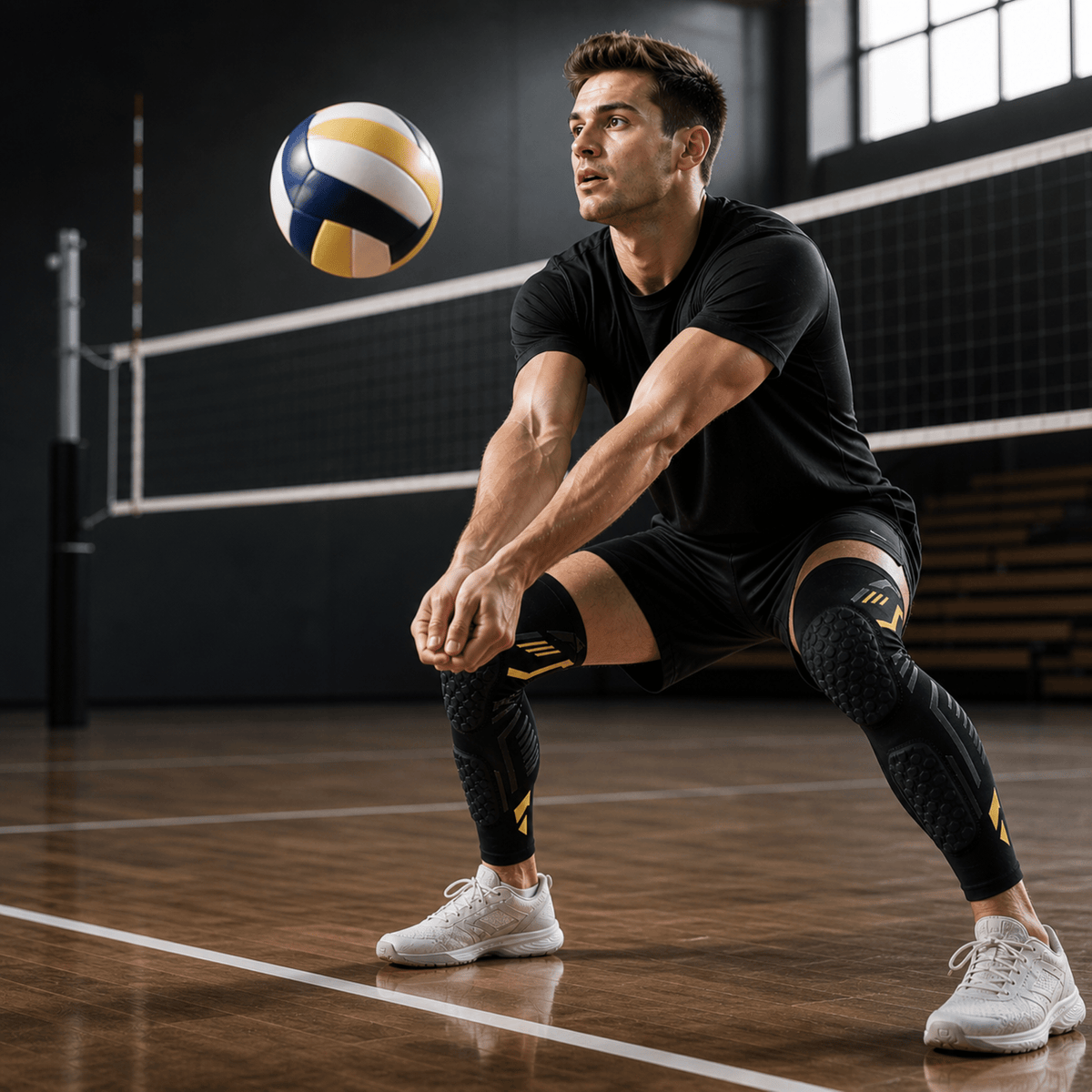 Knee Compression Sleeve with Padded Protection - Contact Sport L/R