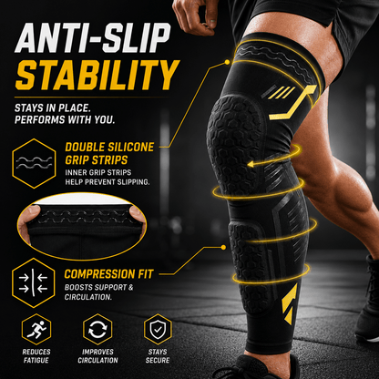 Knee Compression Sleeve with Padded Protection - Contact Sport L/R