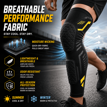 Knee Compression Sleeve with Padded Protection - Contact Sport L/R