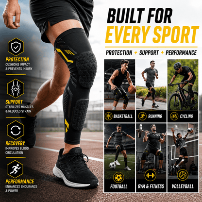 Knee Compression Sleeve with Padded Protection - Contact Sport L/R