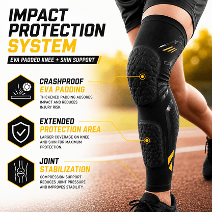 Knee Compression Sleeve with Padded Protection - Contact Sport L/R