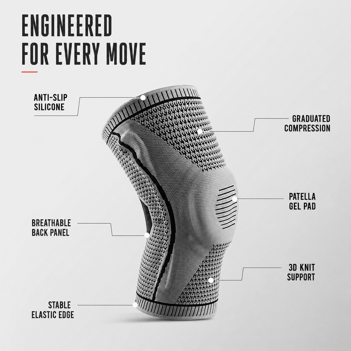 Knee Compression Sleeve with Patella Support - Complete Stability
