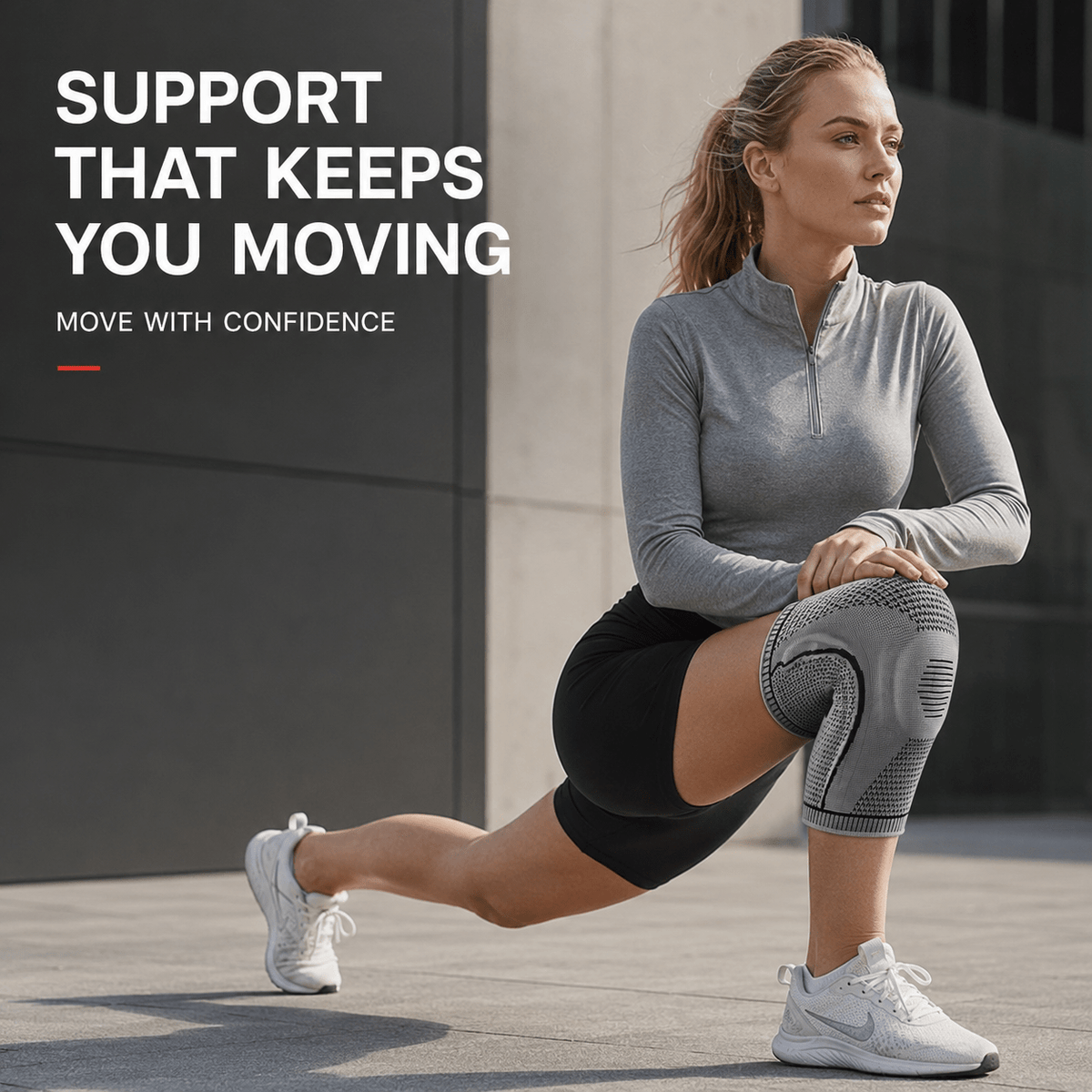 Knee Compression Sleeve with Patella Support - Complete Stability