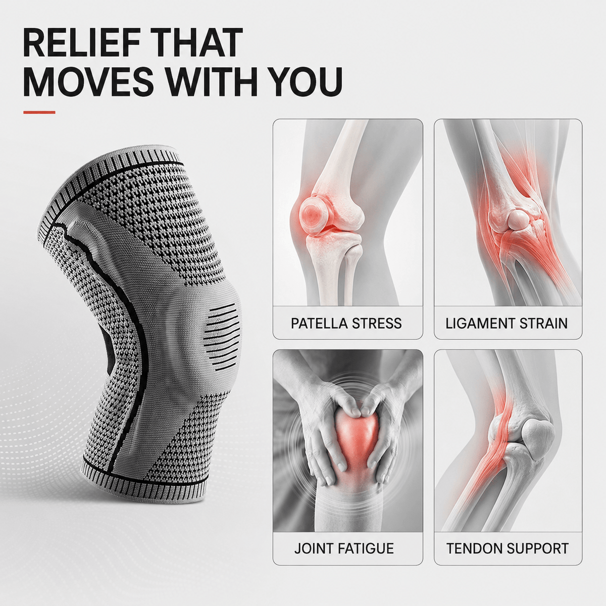 Knee Compression Sleeve with Patella Support - Complete Stability