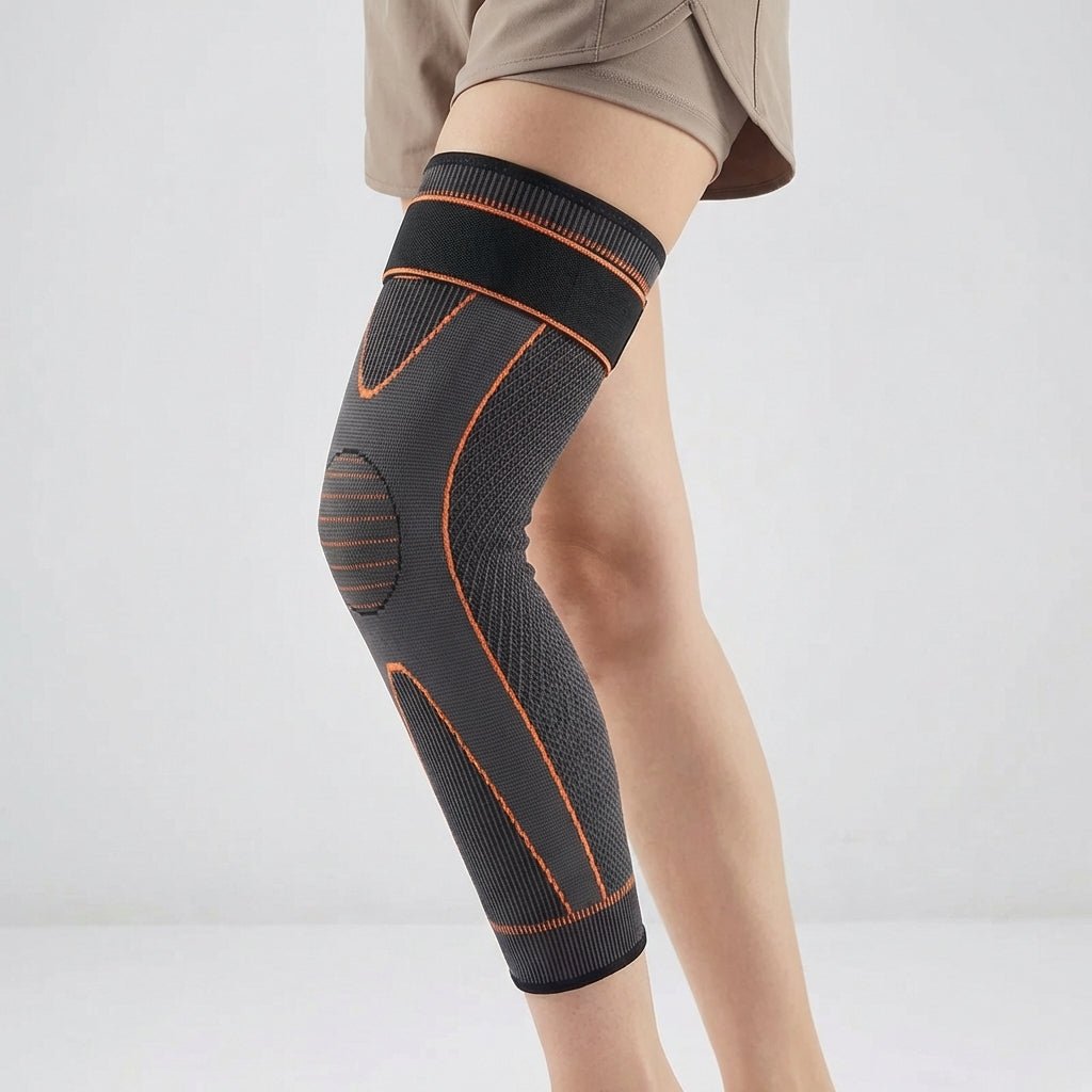 Long Non-Slip Knee Sleeve - Compression & Integrated Bandage