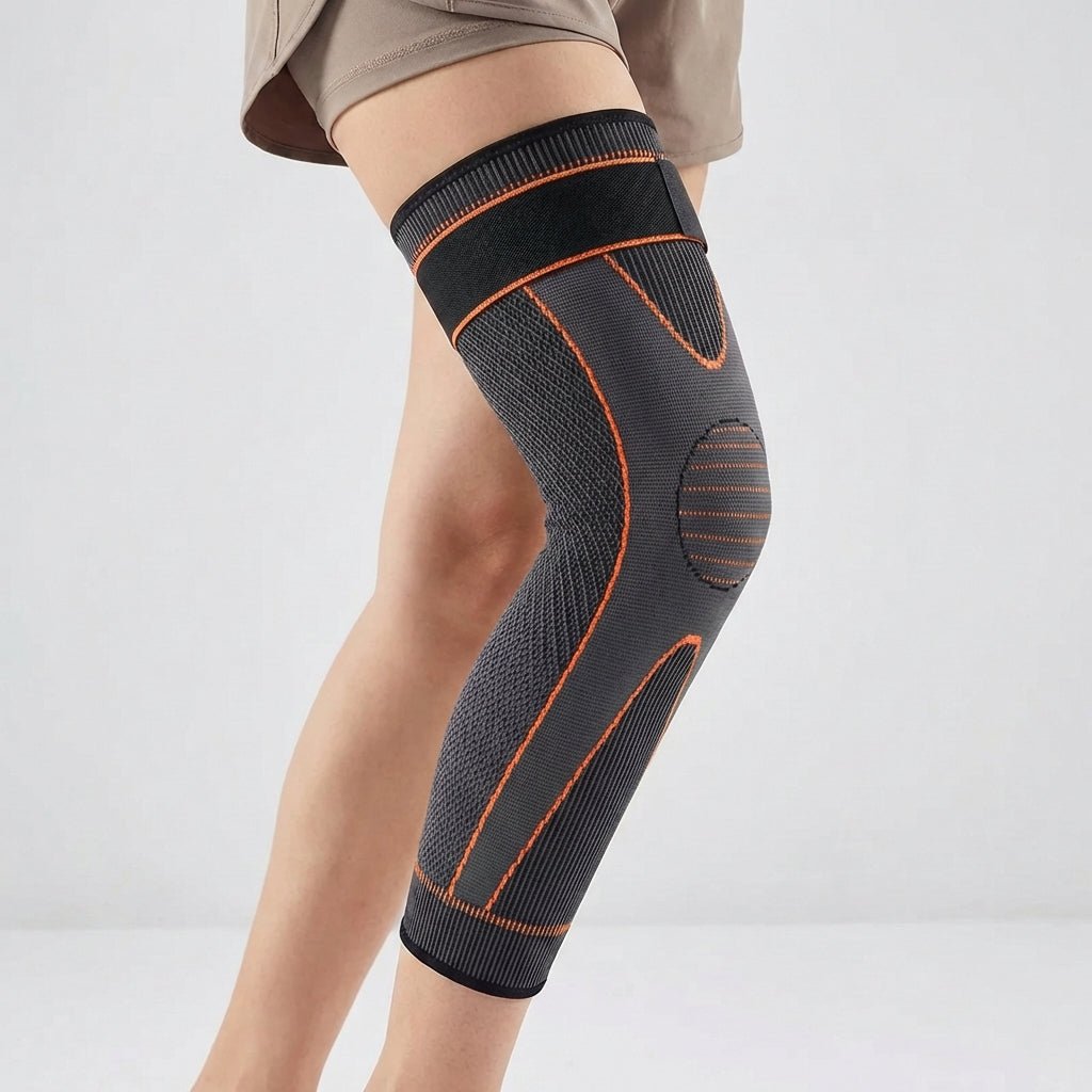 Long Non-Slip Knee Sleeve - Compression & Integrated Bandage