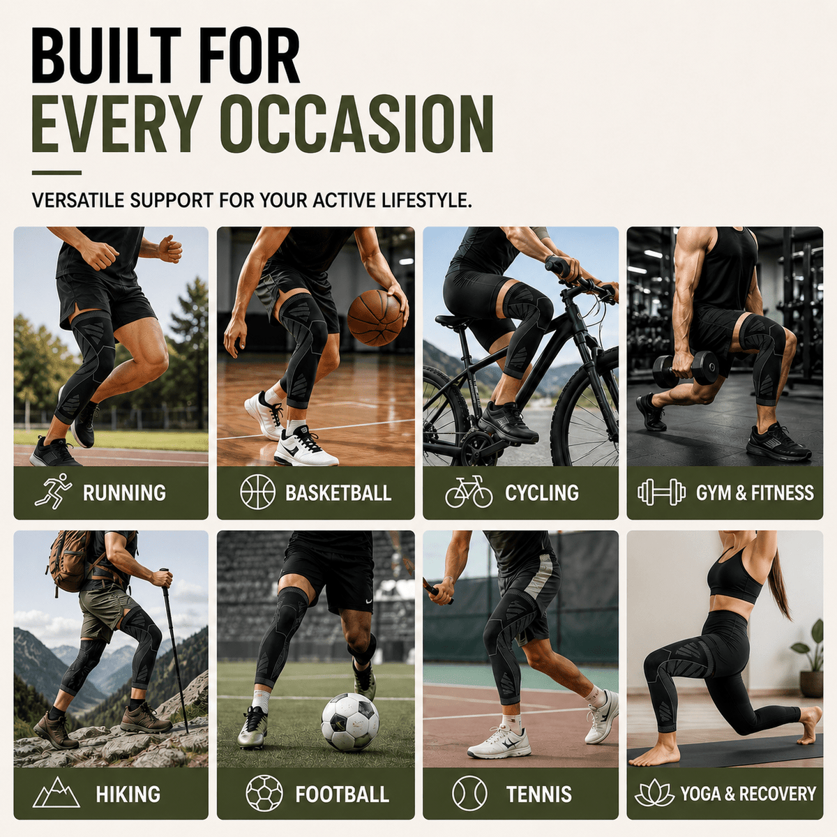 Full Leg Compression Sleeve - Knee & Thigh Integrated Support