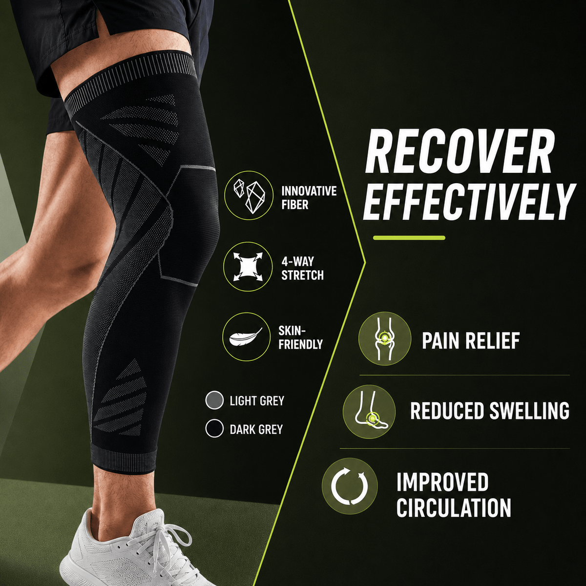 Full Leg Compression Sleeve - Knee & Thigh Integrated Support