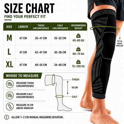 Full Leg Compression Sleeve - Knee & Thigh Integrated Support