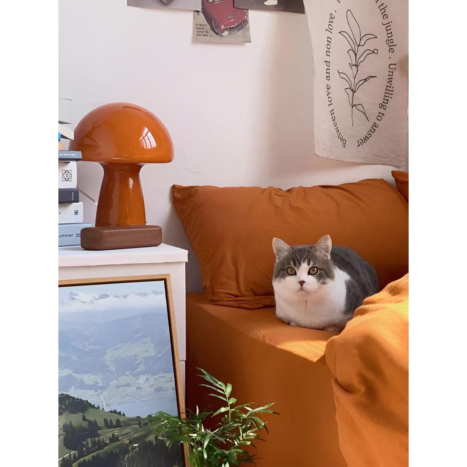 Marlo Mushroom Lampe Designer Scandinave USB | Ambiance Orange Décorative