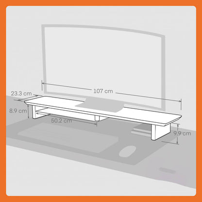 Rehausse-Écran Étagère de Bureau en Noyer — Ergonomie et Rangement