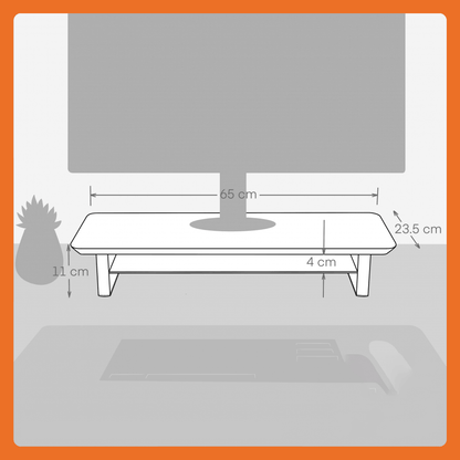 Rehausse-Écran Étagère de Bureau en Noyer — Ergonomie et Rangement