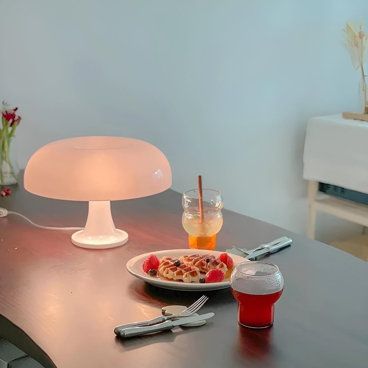Astori Lampe Champignon Moderne USB | Blanc pour Chambre et Ambiance Douce