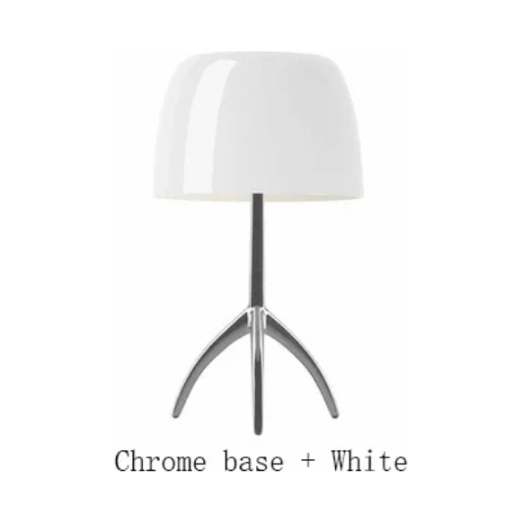 Nordic Élégance Lampe Charmante | Chrome et Crème 20×35cm Moderne